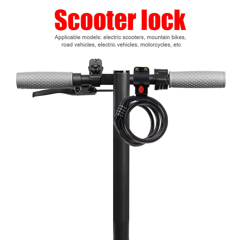 Anti-theft Bike Lock Combination Number Steel Cable Lock for M365 PRO 2