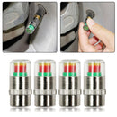 4pcs Car External Detection Valve Cap Tire Pressure Gauge Indicator Monitoring