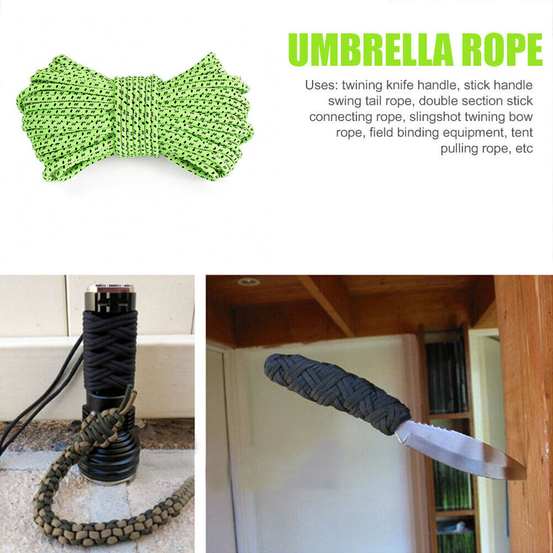 10m/roll Reflective Umbrella Tent Cable Outdoor Camp Hiking Climbing Wind R