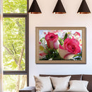5D DIY Diamond Painting Pink Rose Full Round Drill Mosaic Rhinestone Crafts D