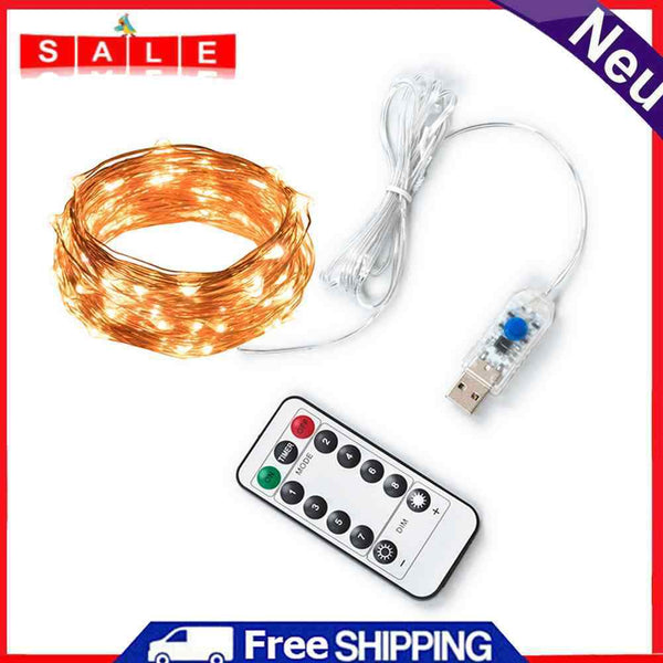 Romantic LED Copper Wire String Lamps 8 Mode Christmas Holiday Decorative Light