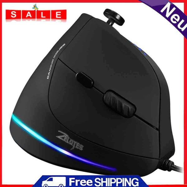 ZEALOTES C-18 10000DPI Adjustable RGB Optical Gaming USB Wired Vertical Mouse