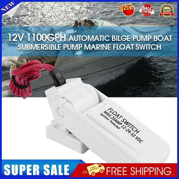 12-32V 1100GPH Marine Submersible Automatic Bilge Pump Float Switch Hardware