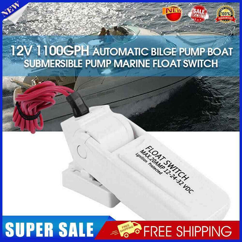 12-32V 1100GPH Marine Submersible Automatic Bilge Pump Float Switch Hardware