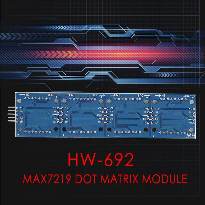MAX7219 Dot Matrix Module Microcontroller 4 in 1 Display Board with Dupont