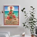 Beach Christmas Tree 5D DIY Full Round Drill Drawing Kit Diamond Painting Craft