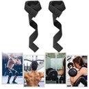 2pcs Gym Lifting Straps Anti-slip Wraps for Powerlifting Training (Black) Newly