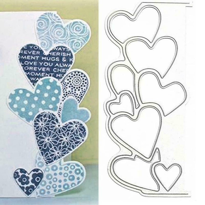 Heart Border Edge Frame Metal Stencil DIY Scrapbook Craft Cards Album M2G8