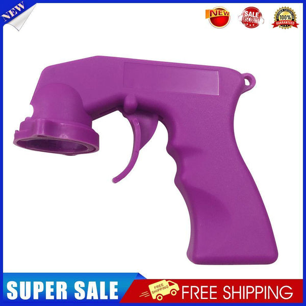 Aerosol Paint Spray Gun Handle Full Grip Sprayer Sprinkler Adapter (Purple)