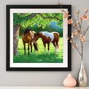 Handmade Full Square Drill 5D Horse on Prairie Drawing Kit DIY Diamond Painting