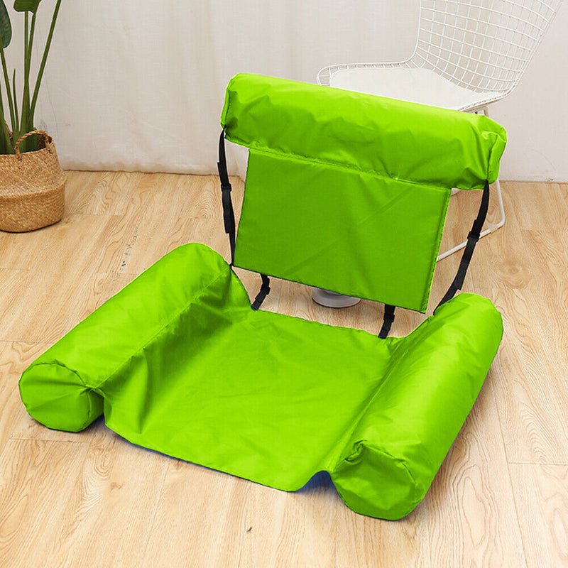 Floating Row Swimming Pool Inflatable Foldable Water Hammock Bed (Green) Newly