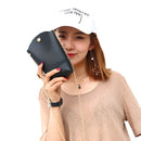 Women PU Leather Mini Phone Bag Chain Bag Shoulder Crossbody Bag(Black)