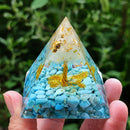 Crystal Energy Orgonite Pyramid Mold Gather Wealth Prosperity Peridot Heal Stone