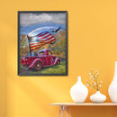 Full Round Drill Car with Flag Drawing 5D DIY Diamond Painting Kit Art Ornaments