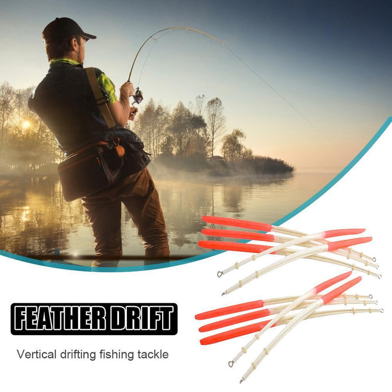 10pcs 18.5cm Feather Float Hard Tail Fishing Float with Rings for Fishing