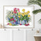 Full Cross Stitch 14CT Cotton Thread DIY Fresh Flowers Printed Embroidery Kits