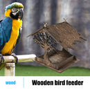 Wooden Bird Feeder Nest Outdoor Tree Branches Carving Hang Birdhouse (B)