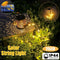 Solar Powered LED Watering Can String Light Outdoor Garden Art Metal Lamp Decor