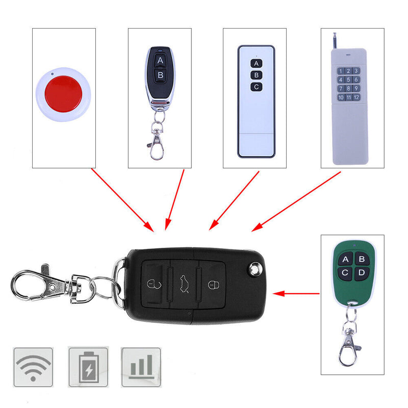 3 Key Universal 433MHz Copy Cloning Remote Control Garage Gate Duplicator