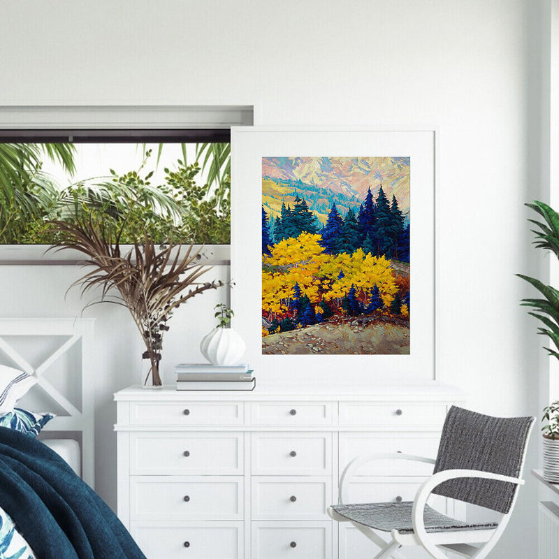 Oil Paint By Numbers Canvas Drawing DIY Forest Picture Hand Painted Wall Art Kit