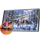 5D DIY Diamond Painting Full Round Drill Wolves Decor Rhinestone Art Crafts Home