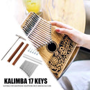 17 Key Kalimba Steel Key+Wood Bridge+Steel Tuning Hammer Musical Instrument