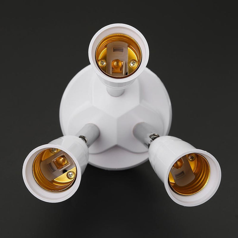 Adjustable E27 Splitter 3 Heads Lamp Base Adapter LED Bulb Holder Socket Newly