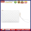 Diamond Lattice Embroidery Thread Envelope Bags Women PU Leather Clutch Handbags