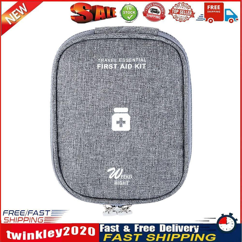 Outdoor First Aid Kit Bag Portable Medicine Storage Case (Grey 14x11cm) Newly