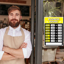 Business Hours Sign Hours of Operation Signs for Window / Door (Yellow) Newly
