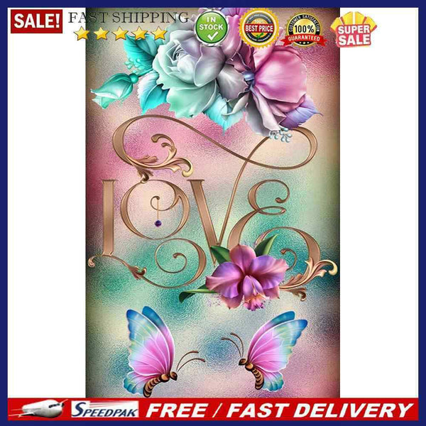 LOVE Flower Oil Paint By Numbers Kit DIY Acrylic Painting on Canvas Framele