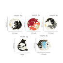 Rabbit Animal Fox Costume Jewelry Brooch Bagua Chart Brooch Enamel Badge