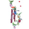4 Metal Tubes Flowers Wind Chime Garden Door Windows Hang Ornament (Red)