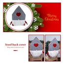 Christmas Chair Covers Plush Santa Love Heart Pointed Hat Cover (Grey)