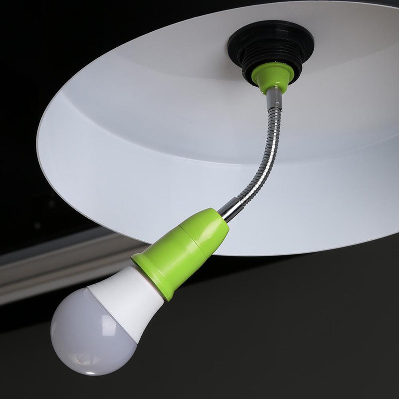 E27 LED Light Bulb Holder Universal Flexible Extension Lamp Socket (Green)