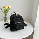 Female Solid Color Portable Shoulder Rucksacks Soft Canvas Student School Bag