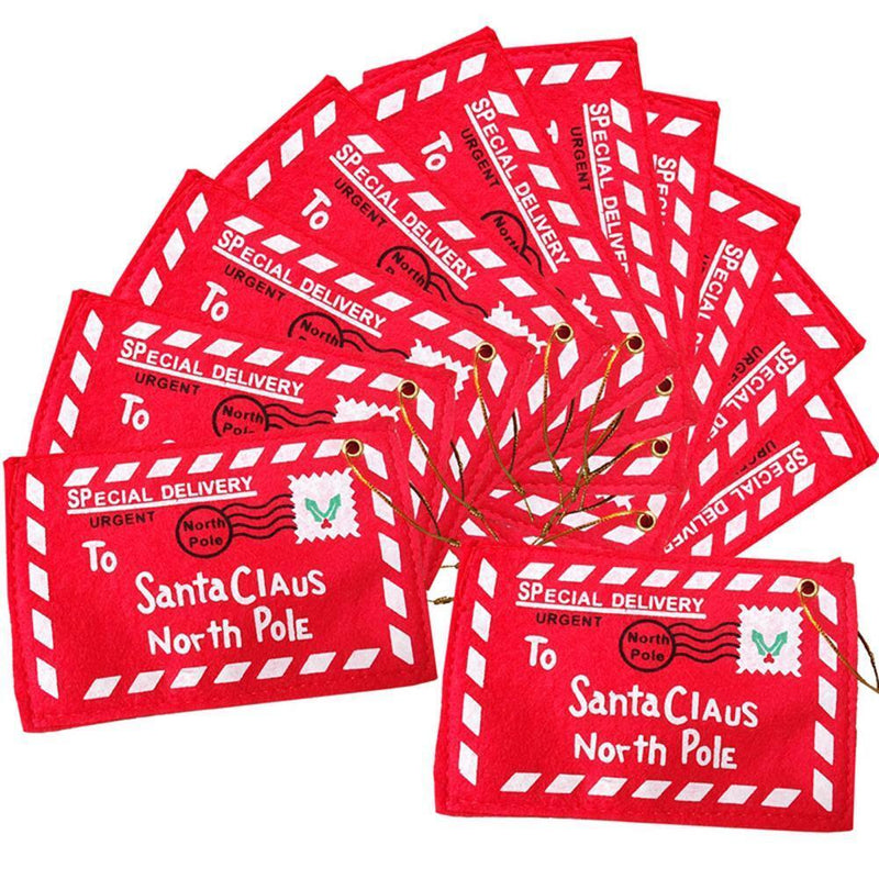 20pcs Non-Woven Christmas Envelope Pendant Gift Candy Bags Tree Hang Decor