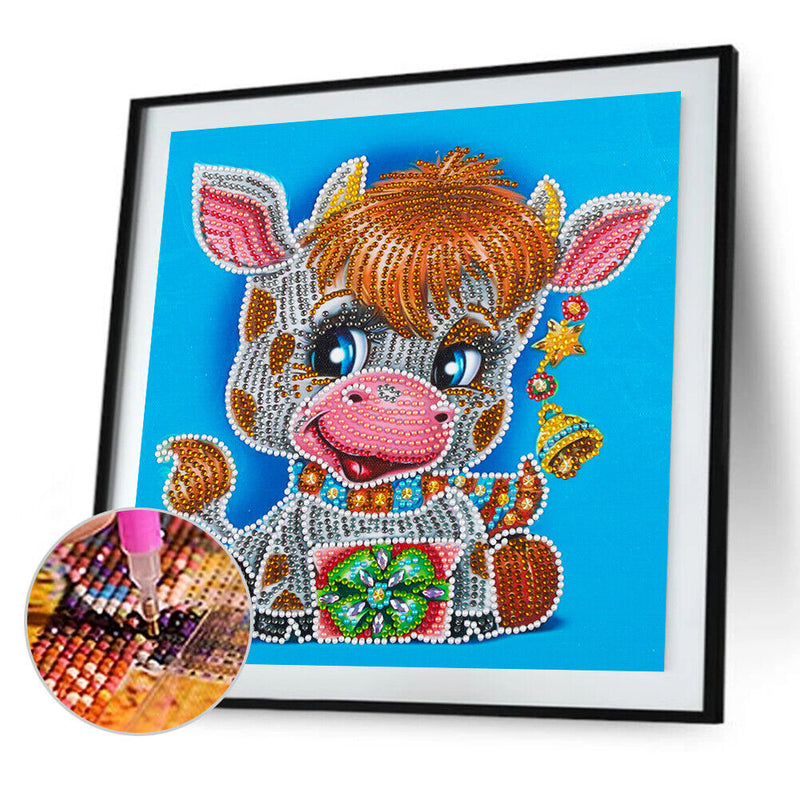 5D DIY Diamond Painting Cow Partial Special Shape Drill Mosaic (UP147) Newly