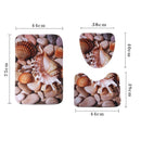 3pcs Ocean Underwater World Anti Slip Toilet Pattern Carpet Bathroom Mat(A)