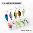 10pcs Metal Spoon Fishing Lures Artificial Sequins Baits for Bass (5.5g) Newly