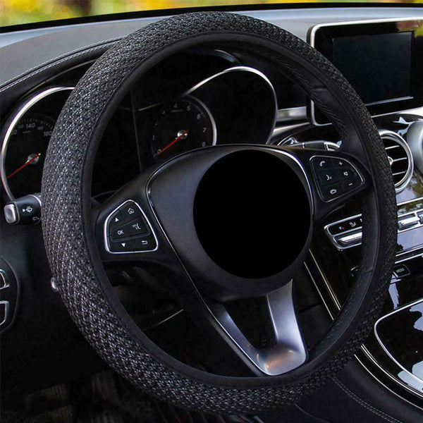 Auto Steering Wheel Cover Breathable Anti Slip Car Elastic Net Fabric Fish B6H9