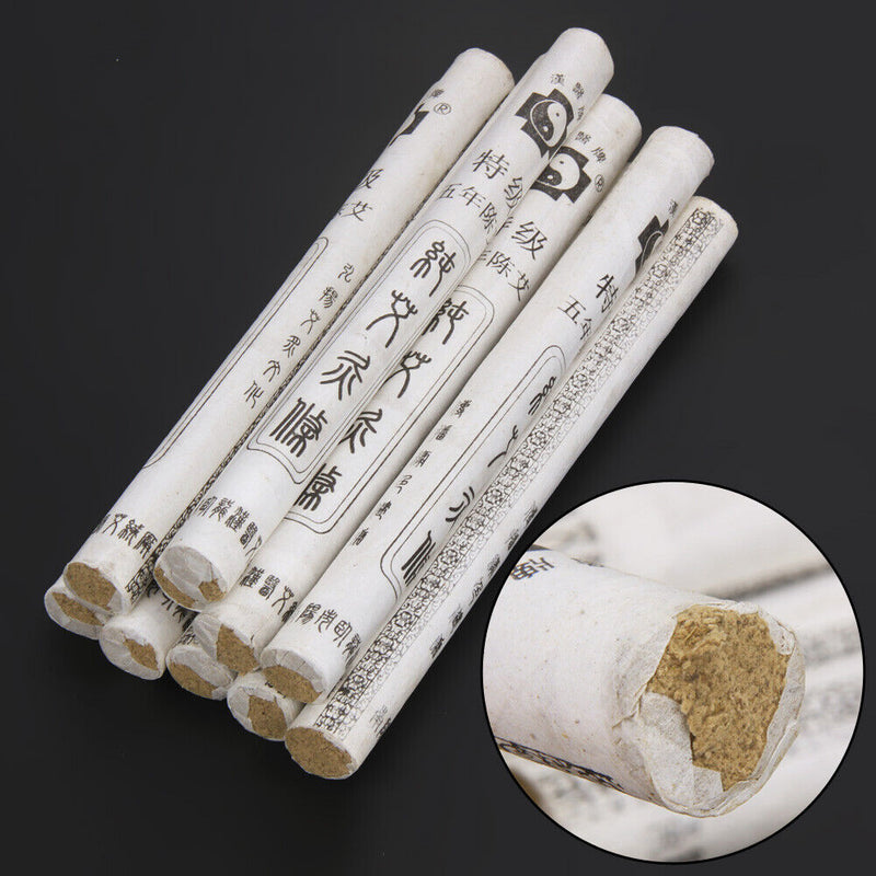 10pcs Chinese Traditional Moxa Roll Moxibustion Pain Relief Burning Sticks Newly