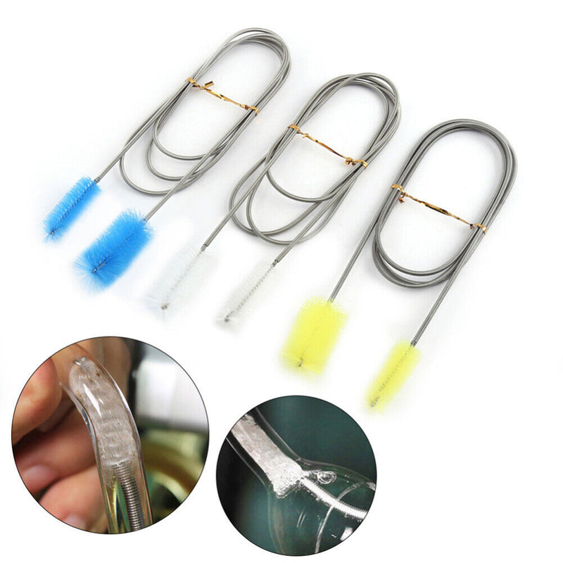 Aquarium Pipe Cleaning Brush Tube Flexible Double Ended Hose Cleaner (Blue)