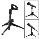 Foldable Desktop Microphone Tripod Stand Holder with Mic Clip for Meetings Live