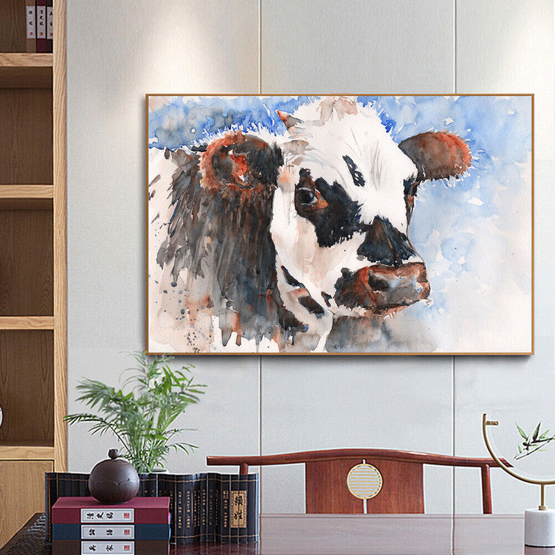 DIY  Oil Paint By Number dairy cow Drawing Art L80