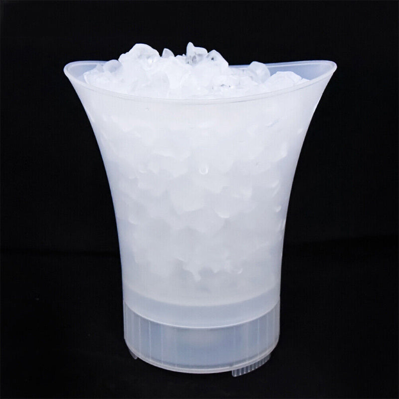 5L Beer Ice Bucket LED Plastic Bar KTV Party Ice Bucket Barware (Blue) Newly