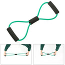 8 Word Rubber Yoga Fitness Chest Expander Rope Workout Equipment (Green) Newly