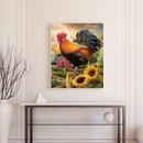 Full Cross Stitch 11CT Cotton DIY Rooster Counted Embroidery Hanging Painting