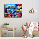 Painting By Numbers Kit DIY Ocean Fish Hand Painted Canvas Oil Art Picture