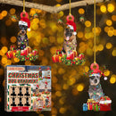 6pcs Xmas Pendants Christmas Decorations Dog Pendant Animal Pattern Random